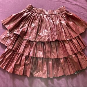 Burgundy pleated skirt